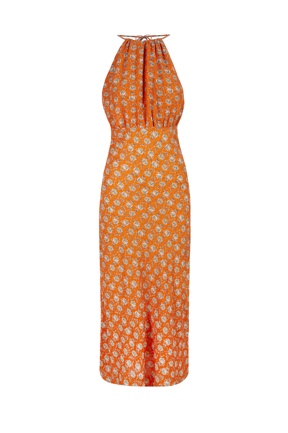 Midi Dress Orange Hip   Happen
